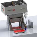 press for the manufacture of composite parts for the railroad sector
